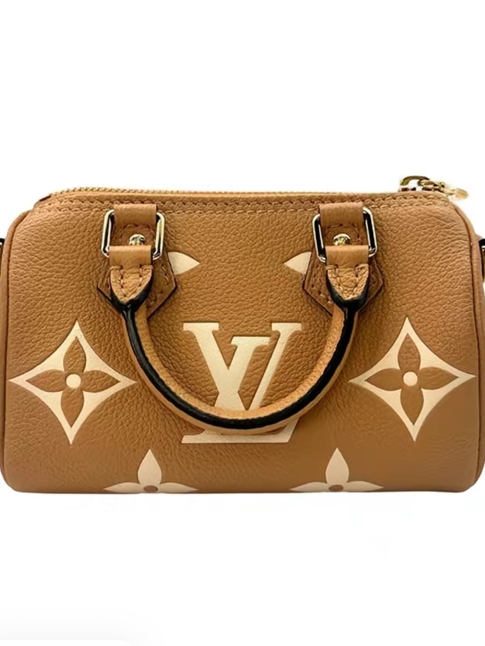 Louis Vuitton Tan & Cream Monogram Speedy Nano